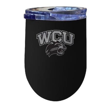 R & R Imports ITWE-C-WCU20B Western Carolina University 12 Oz Insulated Wine Stainless Steel Tumbler; Black